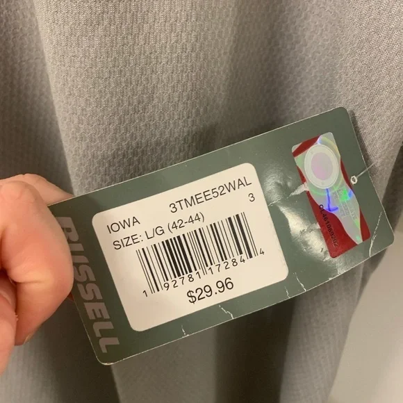 Hawkeye Athletic Polo Gray Russell Men’s‎ Large NWT - Picture 4 of 5